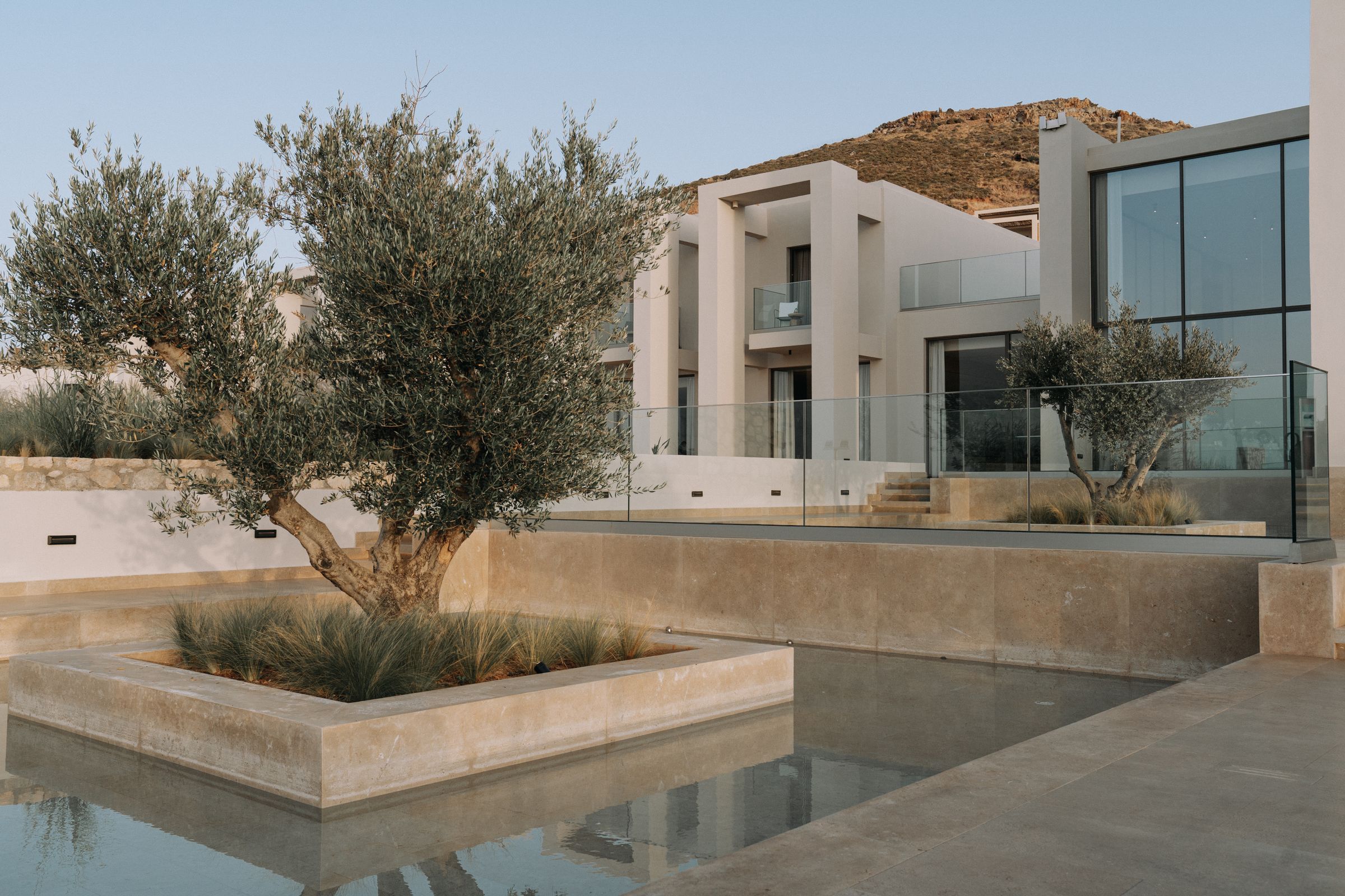 Contemporary private residence with a landscaped courtyard